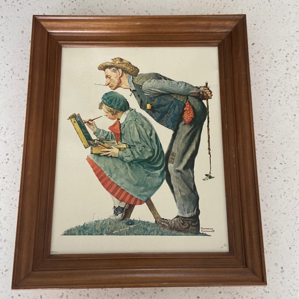 Norman Rockwell rare custom framed canvas print
